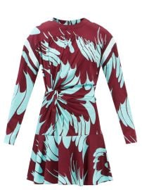 Burgundy Maisie gathered abstract-print crepe mini dress  Stella McCartney  FASHION US at Matches