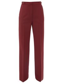 Burgundy Vesta flared wool-blend hopsack trousers  Gabriela Hearst  FASHION US at Matches