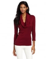 Burgundy cowl neck top like Lilys at Amazon