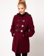 Burgundy duffle coat from ASOS at Asos