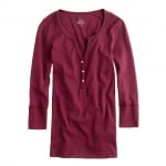 Burgundy henley top like Elenas at J. Crew