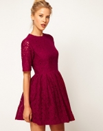 Burgundy lace dress at Asos