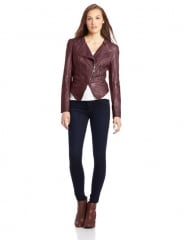 Burgundy leather jacket by Fillmore at Amazon