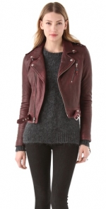 Burgundy leather jacket like Emmas at Shopbop