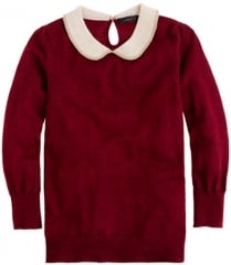 Burgundy peter pan collar sweater at J. Crew