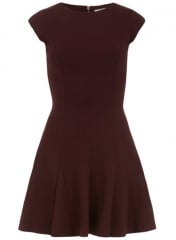 Burgundy pleat dress at Dorothy Perkins