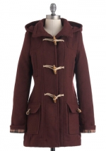 Burgundy toggle jacket at Modcloth at Modcloth