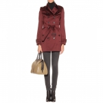 Burgundy trench coat by Burberry at Mytheresa