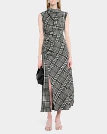 Burke Plaid Cowl-Neck Maxi Dress at Neiman Marcus