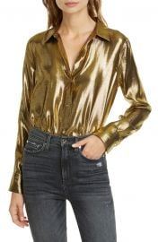 Burnel Metallic Silk Blouse at Nordstrom