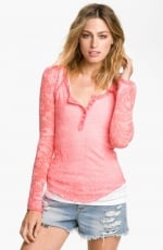 Burnout tee in neon pink damask by Free People at Nordstrom