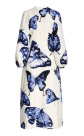 Butterfly-Printed Wool-Blend Midi Dress By Brandon Maxwell at Moda Operandi