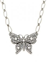 Butterfly crystal-embellished necklace at Matches