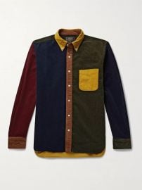 Button-Down Collar Colour-Block Cotton-Corduroy Shirt by Beams Plus at Mr Porter