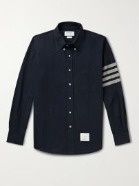 Button-Down Collar Striped Cotton-Flannel Shirt at Mr Porter