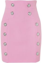 Button Embellished Mini Skirt by Balmain at Net A Porter