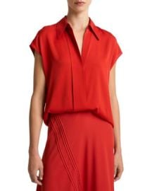 Button Front Cap Sleeve Top at Bloomingdales