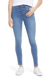 Button Front High Waist Skinny Jeans at Nordstrom