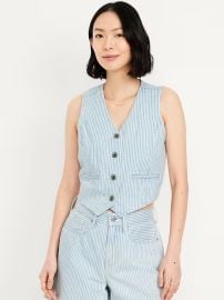 Button-Front Jean Vest at Old Navy