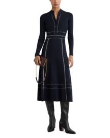 Button Front Long Sleeve Midi Dress at Bloomingdales