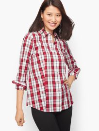 Button Front Shirt - Classic Plaid Talbots at Talbots