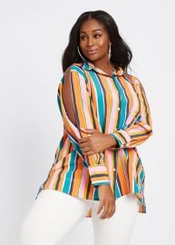 Button Front Shirt by Dubgee by Whoopi at Ashley Stewart