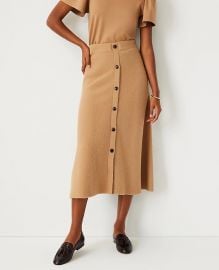 Button Front Sweater Skirt at Ann Taylor