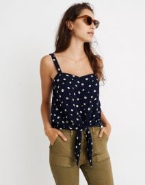 Button-Front Tie Tank in Daisy Dots by Madewell at Madewell