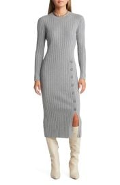 Button Sweater Midi Dress at Nordstrom