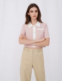 Button-Up Short-Sleeved Cardigan by Maje at Maje