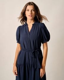 Button-Up Tiered Maxi Dress with Pockets Johnnie-O Johnnie-O at Johnnie-O