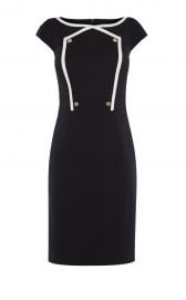 Button detail pencil dress at Karen Millen