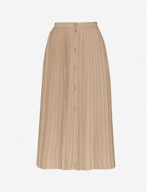 Button-detail pleated crepe skirt maje at Selfridges