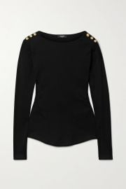 Button-embellished cotton-jersey top at Net a Porter