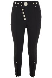 Button-embellished stretch-twill skinny pants at The Outnet