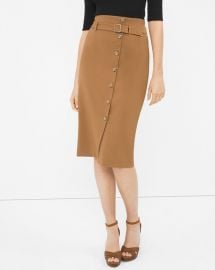 Button front pencil skirt at White House Black Market