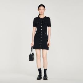 Button-up knit mini dress at Sandro