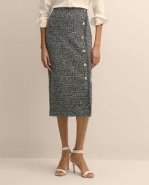 Buttoned Column Knit Skirt at Brooks Brothers