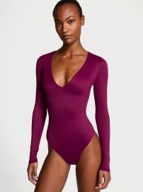 Buy BODYWEAR by Victoria with FeatherSoft Innovation V-Neck Bodysuit Plum Rouge - Order Tops online - Victoriax27s Secret US at Victorias Secret
