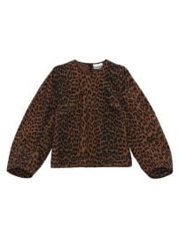 Buy GANNI Leopard Cotton Blouse up to 70 Off at Saks Fifth Avenue