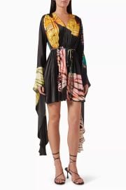 Buy Leo Lin Black Jolie Papillon-print Mini Dress in Silk for Women Online Ounass Kuwait at Ounass