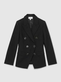 Buy Reiss Black Lia Wool-Blend Double-Breasted Blazer from Next USA at Next