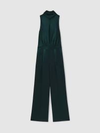 Buy Reiss Teal Green Farah Satin Cape-Sash Jumpsuit from Next USA at Next