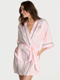 Buy Signature Satin Short Piped Robe - Order Robes online 1125002200 at Victorias Secret