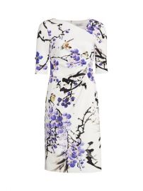 Buy Teri Jon by Rickie Freeman Floral Asymmetric Neckline Dress up to 70 Off at Saks Fifth Avenue