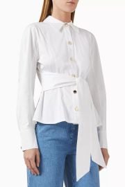 Buy Toccin White Mina Seamed Tie-front Shirt in Stretch-cotton For Women Online Ounass UAE at Ounass
