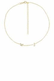 By Adina Eden Pave Butterfly Initial Choker In Gold at Revolve