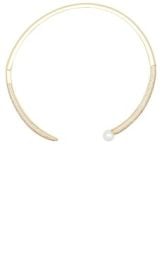 By Adina Eden Pave X Pearl Open Collar Choker Necklace In Gold at Revolve