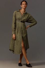 By Anthropologie Belted Corduroy Midi Shirt Dress at Anthropologie