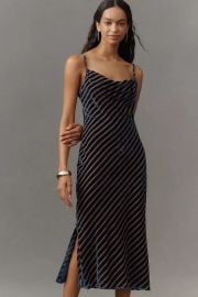 By Anthropologie Burnout Bias Cut Slim Midi Dress at Anthropologie